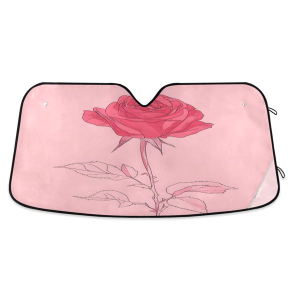 ALAZA A Rose Flower Windshield Sun Shade Car Foldable Sun Visor Block UV Rays Protector 53"x23.5"