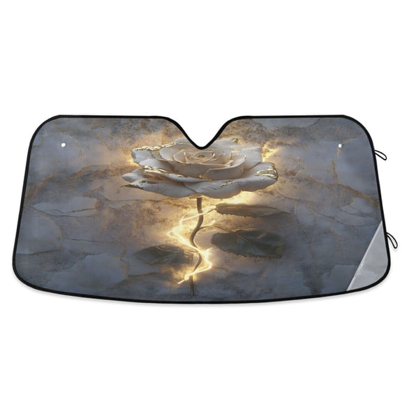 ALAZA A Rose Flower Windshield Sun Shade Car Foldable Sun Visor Block UV Rays Protector 53"x23.5"