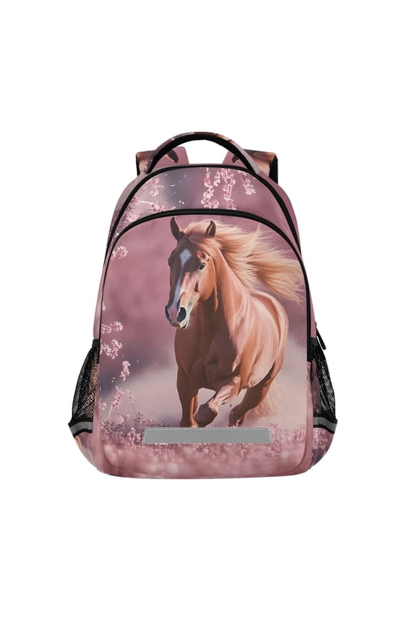 A Running Horse Backpack Elementary School Bag Bookbag Travel Rucksack