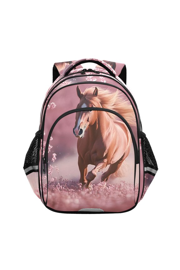 A Running Horse School Backpack Elementary Bag Bookbag Travel Rucksack