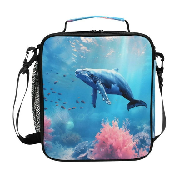 ALAZA A Whale under Sea Lunch Box Insulated Lunch Bag Reusable Thermal Cooler Tote School Picnic