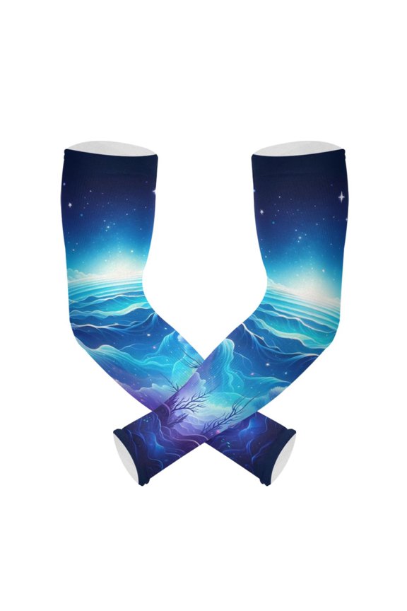 Abstract Beautiful Ocean UV Sun Protection Arm Sleeves UPF 50+ Compression Cooling Sleeve 1 Pair
