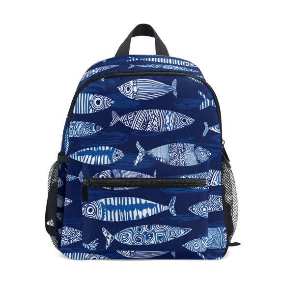 ALAZA Abstract Boho Fishes School Backpack Small Bookbag Mini Bags