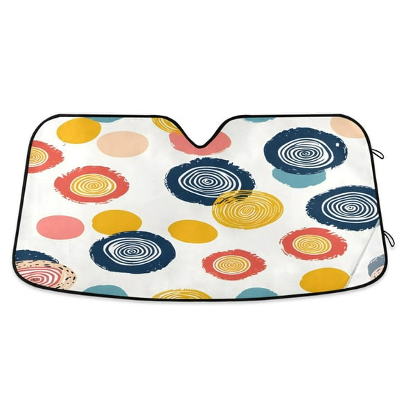 ALAZA Abstract Circle Windshield Sun Shade Car Foldable Sun Visor Block UV Rays Protector 53"x23.5"
