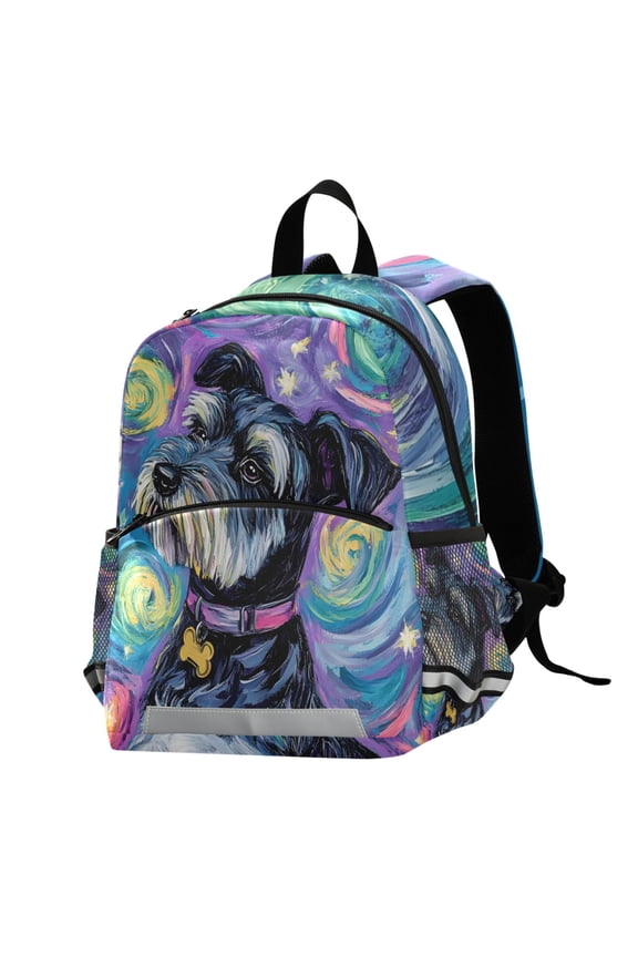 Abstract Dog Oil Paint School Backpack Elementary Student Bookbag