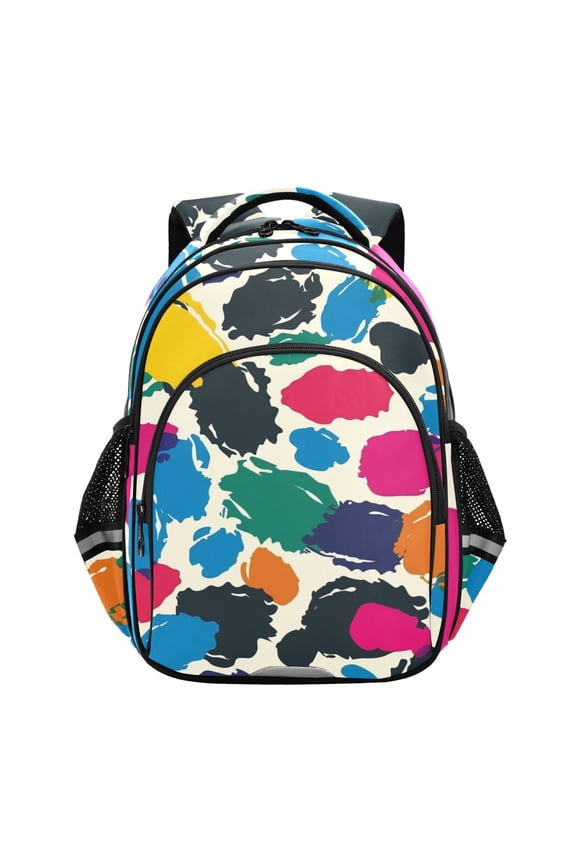 Abstract Dots Paint School Backpack Elementary Bag Bookbag Travel Rucksack