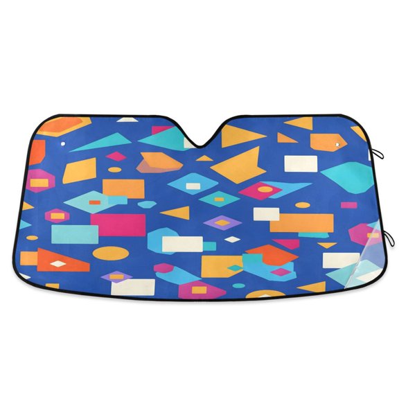 ALAZA Abstract Geometric Shapes Windshield Sun Shade Car Foldable Sun Visor Block UV Rays Protector 55"x27.6"