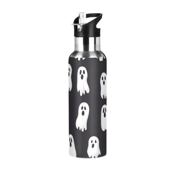 ALAZA Abstract Ghost Water Bottle Insulated Flask Stainless Steel Straw Lid 20 oz
