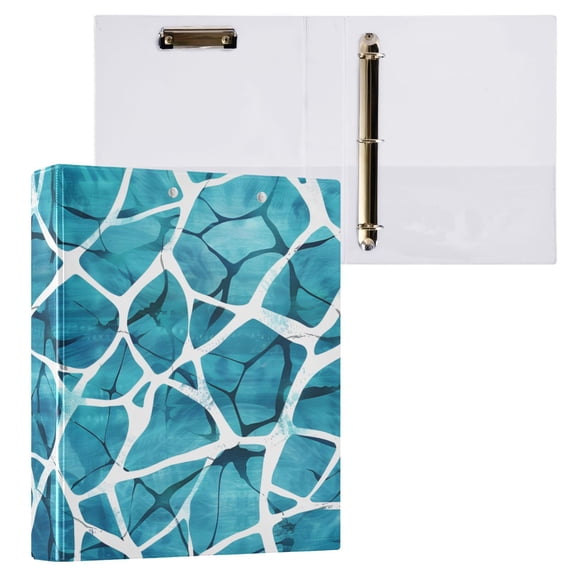 ALAZA Abstract Marble Hardcover 3 Ring Binder 1.5" Round Rings Interior Pockets Binders Organizer 1 Pack