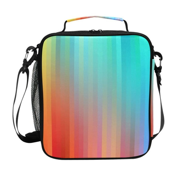 ALAZA Abstract Rainbow Lunch Box Insulated Lunch Bag Reusable Thermal Cooler Tote School Picnic