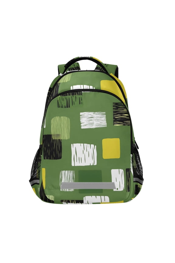 Abstract Squares Backpack Elementary School Bag Bookbag Travel Rucksack