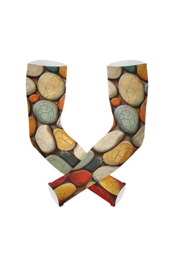 Abstract Stones Art UV Sun Protection Arm Sleeves UPF 50+ Compression Cooling Sleeve 1 Pair