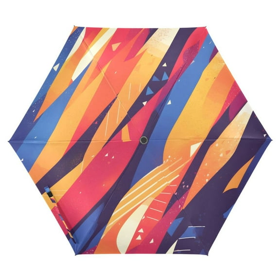 ALAZA Abstract Stripes Pattern UPF 50+ Compact Folding Umbrella for Rain Travel Umbrella Packable