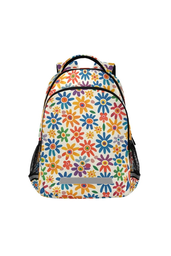 Abstract Sunflowers Backpack Elementary School Bag Bookbag Travel Rucksack