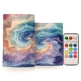 thumbnail image 1 of ALAZA Abstract Tie-dye 2 PCs LED Flickering Flameless Candles with Remote Timer Battery Operated Candle, 1 of 7