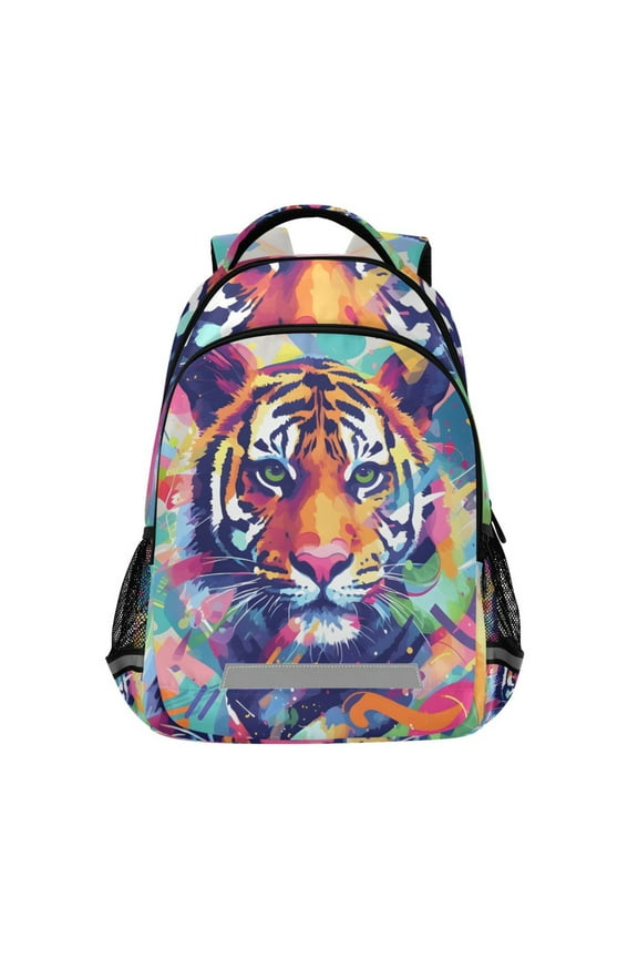 Abstract Tiger Backpack Elementary School Bag Bookbag Travel Rucksack