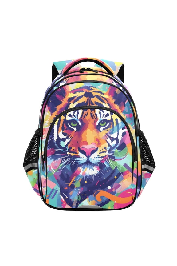 Abstract Tiger School Backpack Elementary Bag Bookbag Travel Rucksack