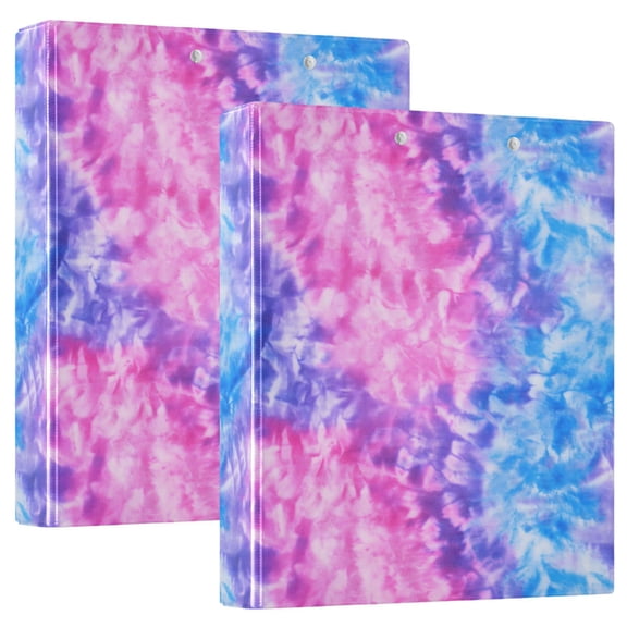 ALAZA Abstract Watercolor Tie Dye-a2 Hardcover 3 Ring Binder 1.5" D-Rings with Interior Pockets Binders School 2 PCs