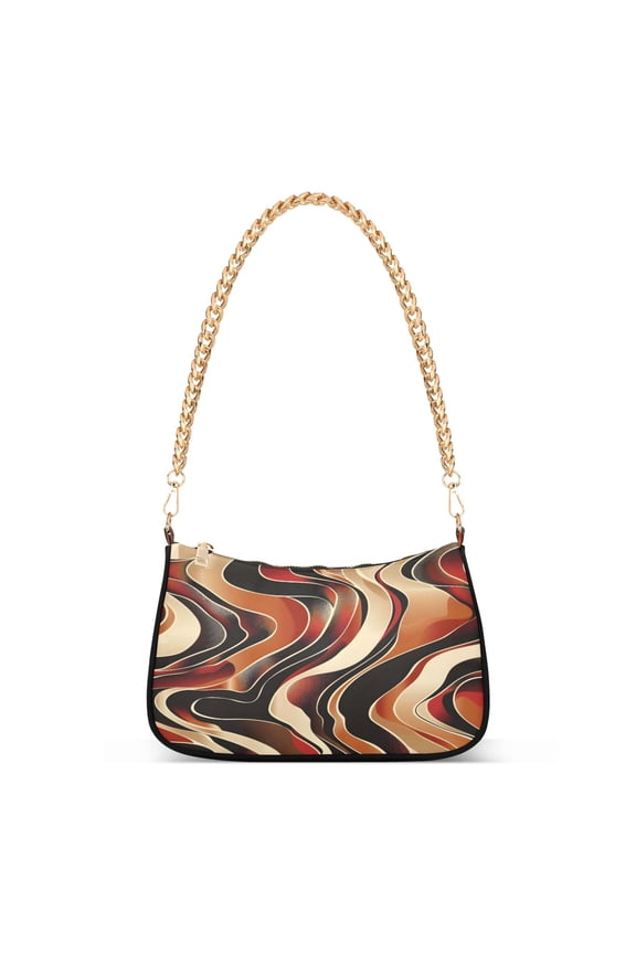 Abstract Wave Women's Chain Shoulder Bag Hobo Handbag Tote Crossbody Purse