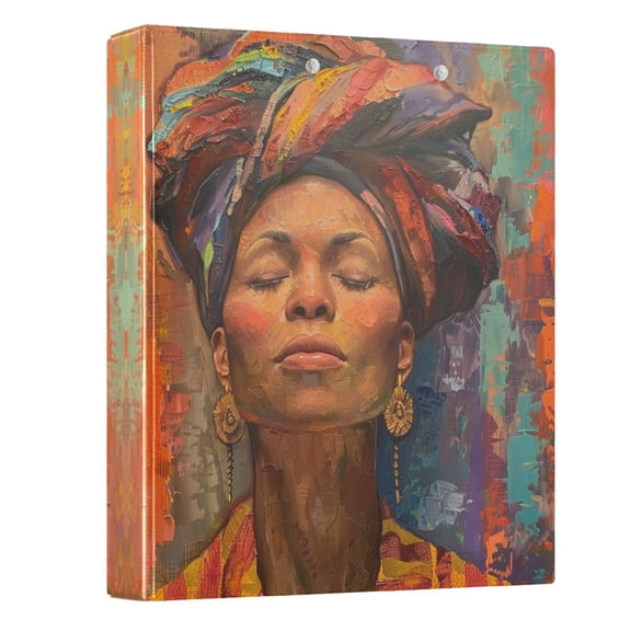ALAZA African American Oil Painting 3 Ring Binder 1.5 Inch Three Ring Office Binders w/ clipboard & 3 pockets, Hold 200 Sheets, 1 pc