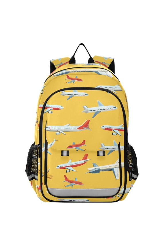 Airplane Yellow-d2 Laptop Backpack Purse Travel Bag Casual School Bookbag Rucksack for Women Men