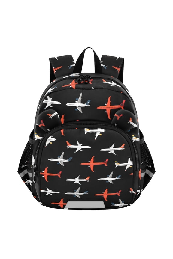 Airplanes Black Mini Backpack School Bookbag Age 3-7 Medium