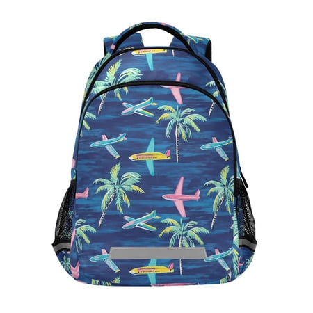 ALAZA Airplanes Palm Trees Backpack Elementary School Bag Bookbag Travel Rucksack