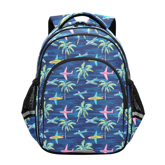 ALAZA Airplanes Palm Trees School Backpack Elementary Bag Bookbag Travel Rucksack
