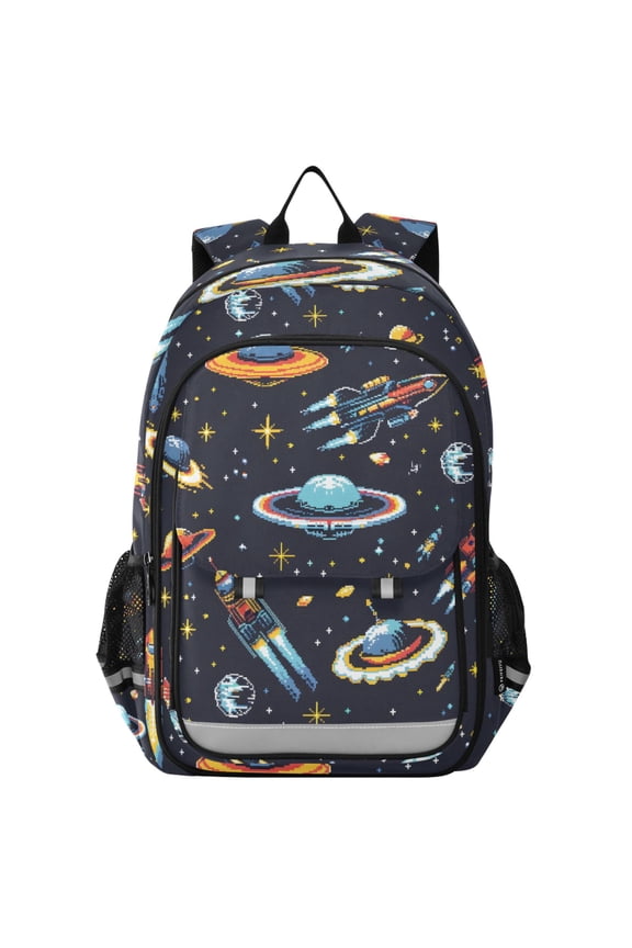 Aliens and Space Laptop Backpack Purse Travel Bag Casual School Bookbag Rucksack for Women Men