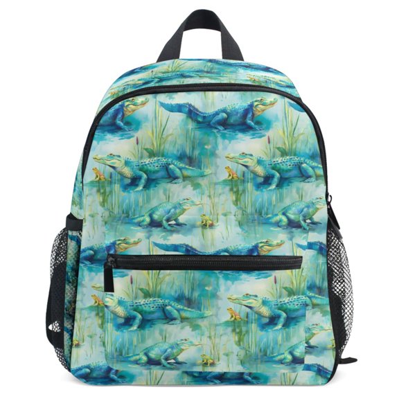 ALAZA Alligator Frogs Pattern School Backpack Student Bookbag Mini Bag