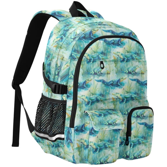 ALAZA Alligator Frogs Print Student Backpack School Bookbag Large Laptop Daypack Travel Bag