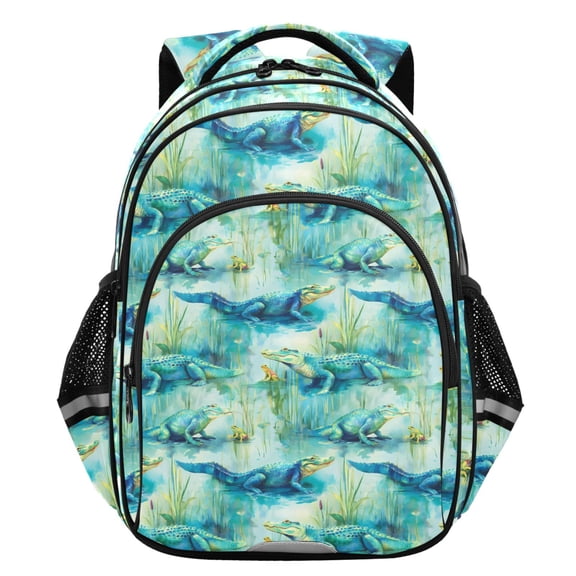 ALAZA Alligator Frogs School Backpack Elementary Bag Student Bookbag Travel Rucksack