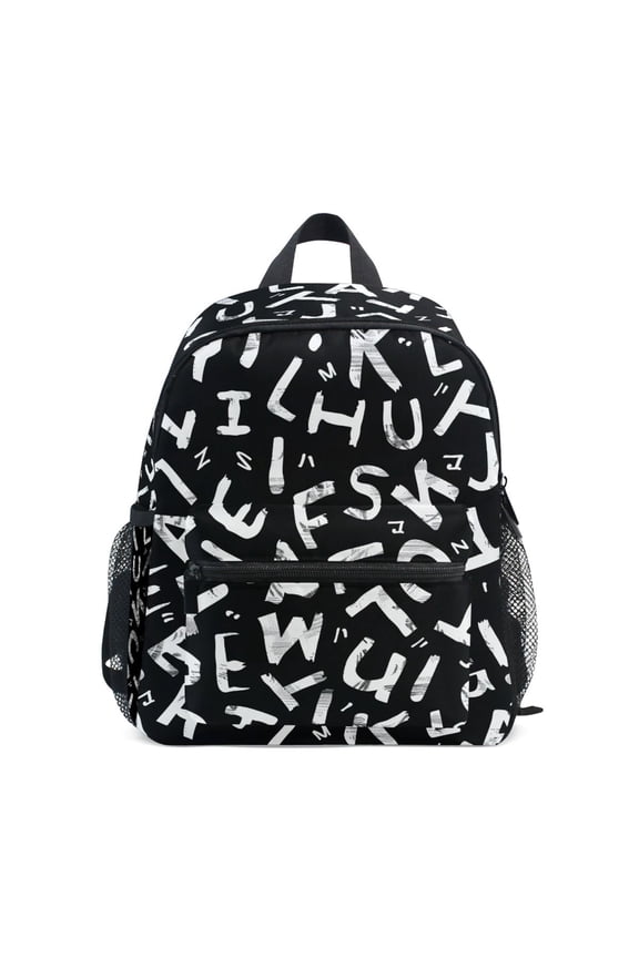 Alphabet Pattern School Backpack Small Bookbag Mini Bags