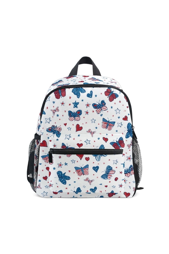 America Butterfly Hearts Stars School Backpack Small Bookbag Mini Bags