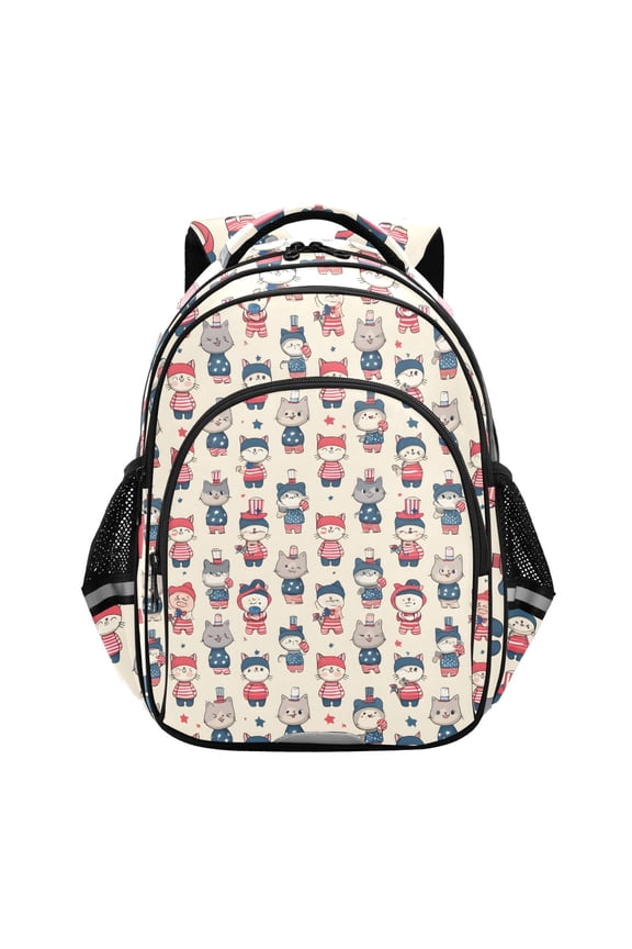 America Cute Cats School Backpack Elementary Bag Bookbag Travel Rucksack