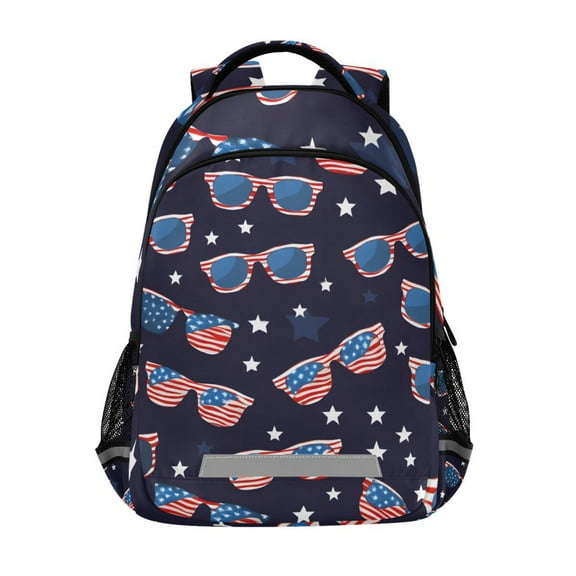 ALAZA America Sunglasses Stars Backpack Elementary School Bag Bookbag Travel Rucksack