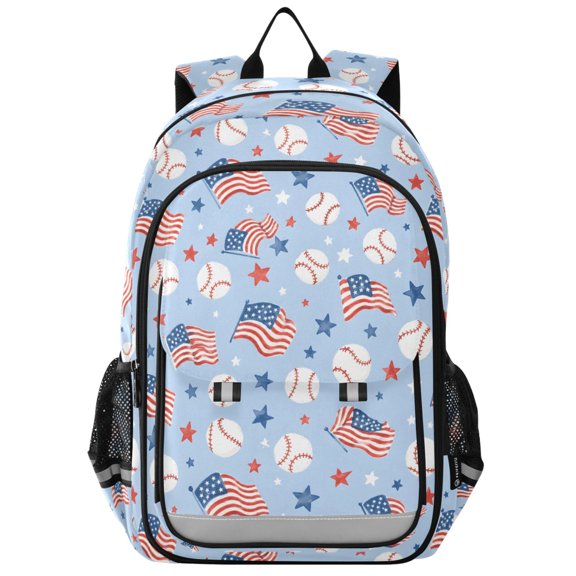 ALAZA American Baseball Flags School Laptop Backpack Travel Bag Casual Student Bookbag Rucksack