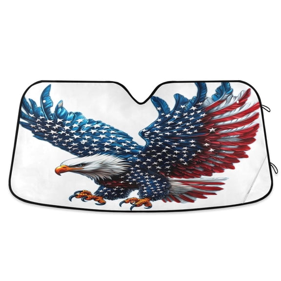 ALAZA American Eagle-a1 Windshield Sun Shade Car Foldable Visor Block UV Rays Protector 53"x23.5"
