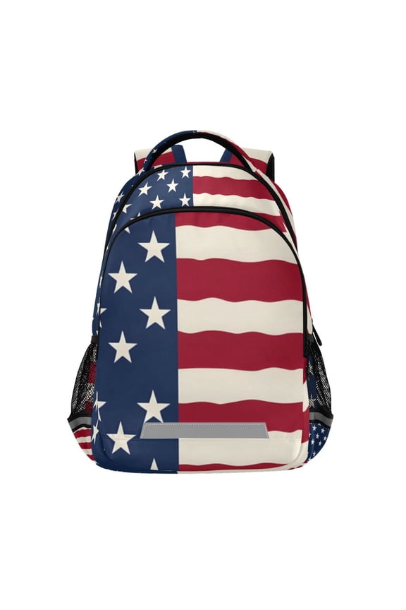 American Flag Backpack Elementary School Bag Bookbag Travel Rucksack