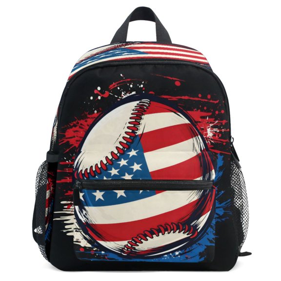 ALAZA American Flag Baseball Pattern School Backpack Student Bookbag Mini Bag
