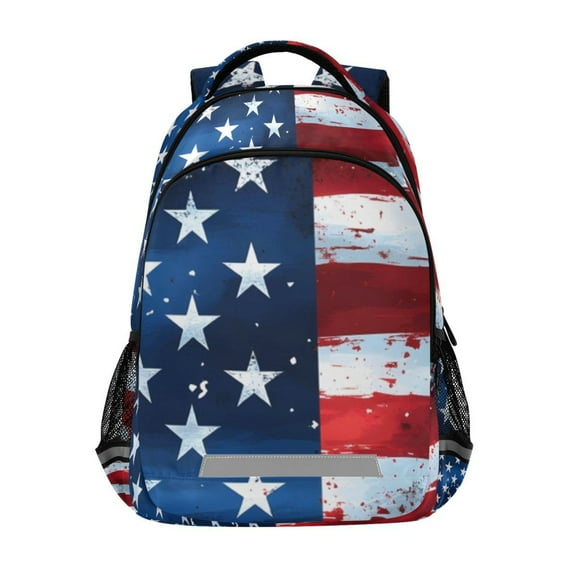 ALAZA American Flag Retro Backpack Elementary School Bag Bookbag Travel Rucksack
