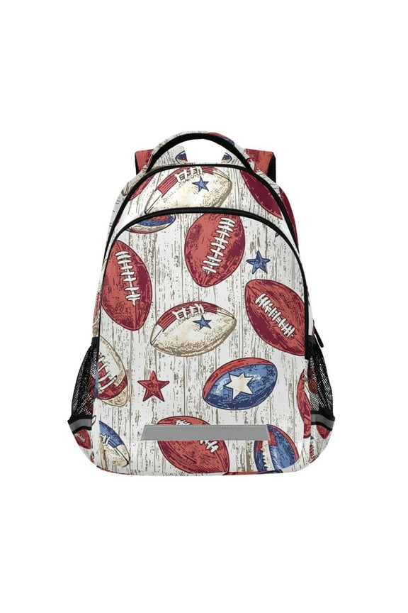 American Rugby Football Backpack Elementary School Bag Bookbag Travel Rucksack