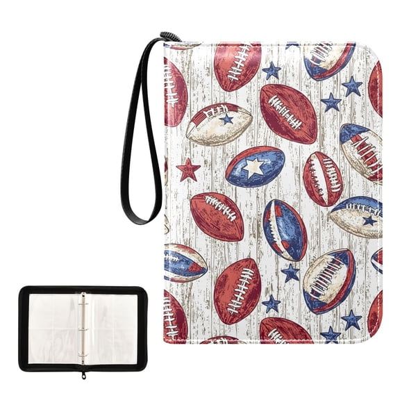 ALAZA American Rugby Football Trading Card Binder 4 Pocket Cards Collection Album 400 Folder Holder