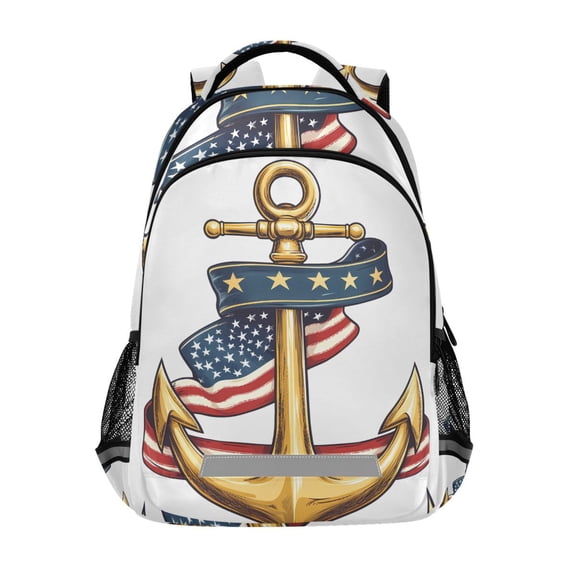 ALAZA American with Flag Backpack Elementary School Bag Bookbag Travel Rucksack