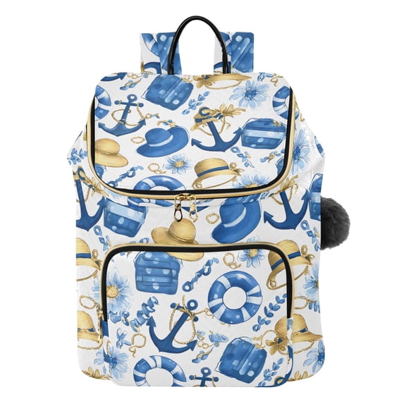 ALAZA Anchor Summer Hats Travel Backpack Laptop Bag Large Capacity Daypack