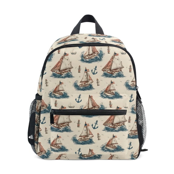ALAZA Anchors Sailboats School Backpack Small Bookbag Mini Bags