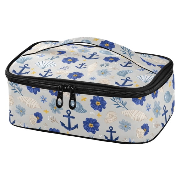 ALAZA Anchors Seashells Lunch Box Insulated Cooler Tote Bag Reusable School Picnic Travel Office