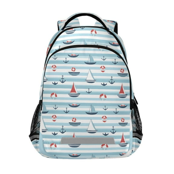 ALAZA Anchors Stripes Backpack Elementary School Bag Bookbag Travel Rucksack