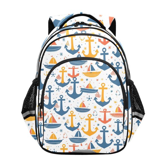 ALAZA Anchors and Boats School Backpack Elementary Bag Bookbag Travel Rucksack