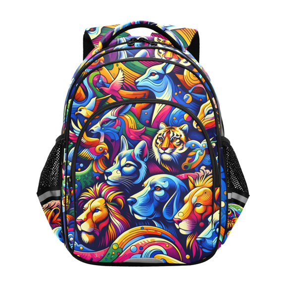 ALAZA Animal Dog and Lion School Backpack Elementary Bag Bookbag Travel Rucksack